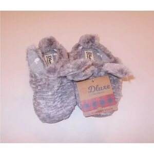 Dearfoams Child Size 13-1 Gray Bunny Slippers
